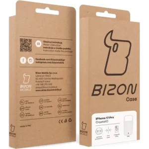 Etui z pierścieniem magnetycznym Bizon Case CrystalO Magnetic do Apple iPhone 17 Pro przezroczyste