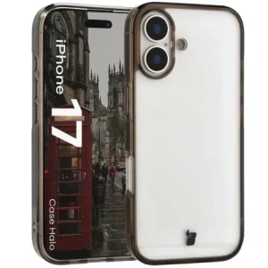 Etui Bizon Case Halo do Apple iPhone 17 przydymione-czarne