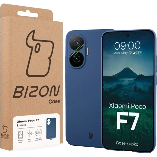Etui Bizon Case Łupka do Xiaomi POCO F7 niebieskie