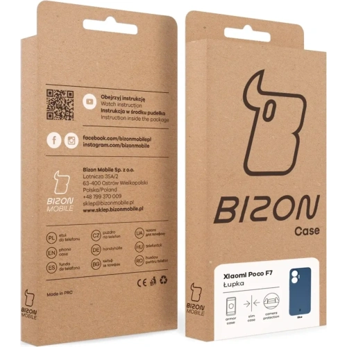 Etui Bizon Case Łupka do Xiaomi POCO F7 niebieskie