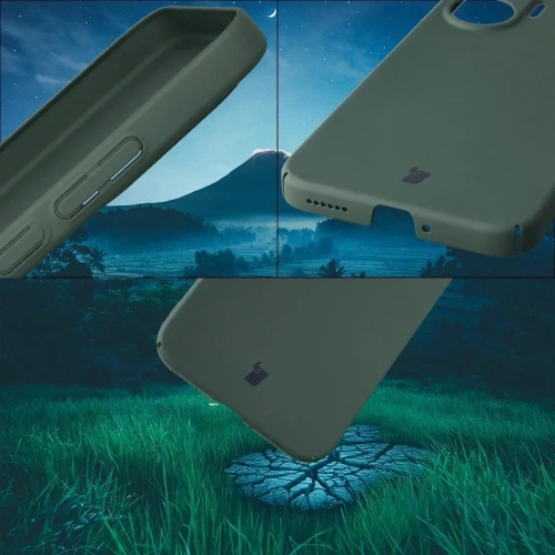 Etui Bizon Case Łupka do Xiaomi POCO F7 zielone