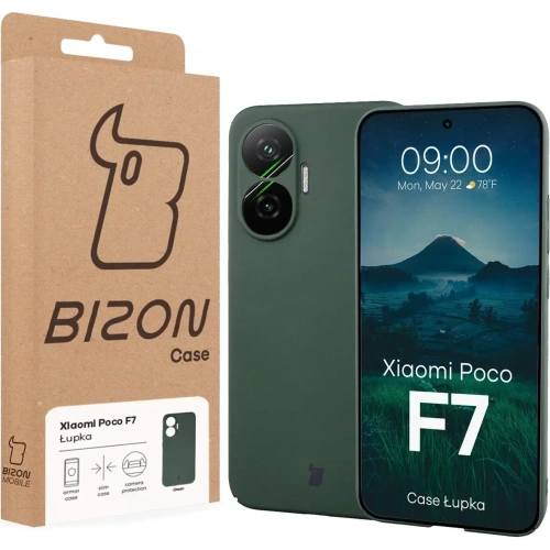 Etui Bizon Case Łupka do Xiaomi POCO F7 zielone