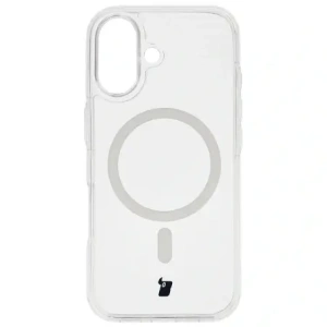Etui z pierścieniem magnetycznym Bizon Case CrystalO Magnetic do Apple iPhone 17 przezroczyste