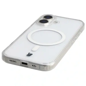 Etui z pierścieniem magnetycznym Bizon Case CrystalO Magnetic do Apple iPhone 17 przezroczyste