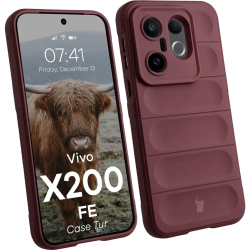 Pancerne etui Bizon Case Tur do Vivo X200 FE burgundowe