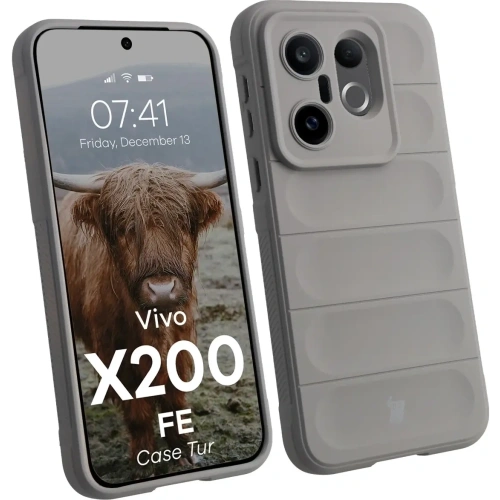 Pancerne etui Bizon Case Tur do Vivo X200 FE jasnoszare