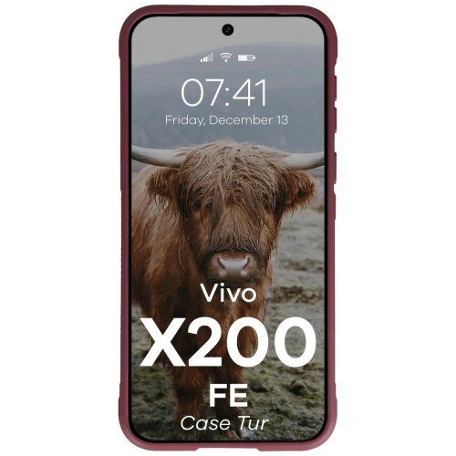 Pancerne etui Bizon Case Tur do Vivo X200 FE burgundowe