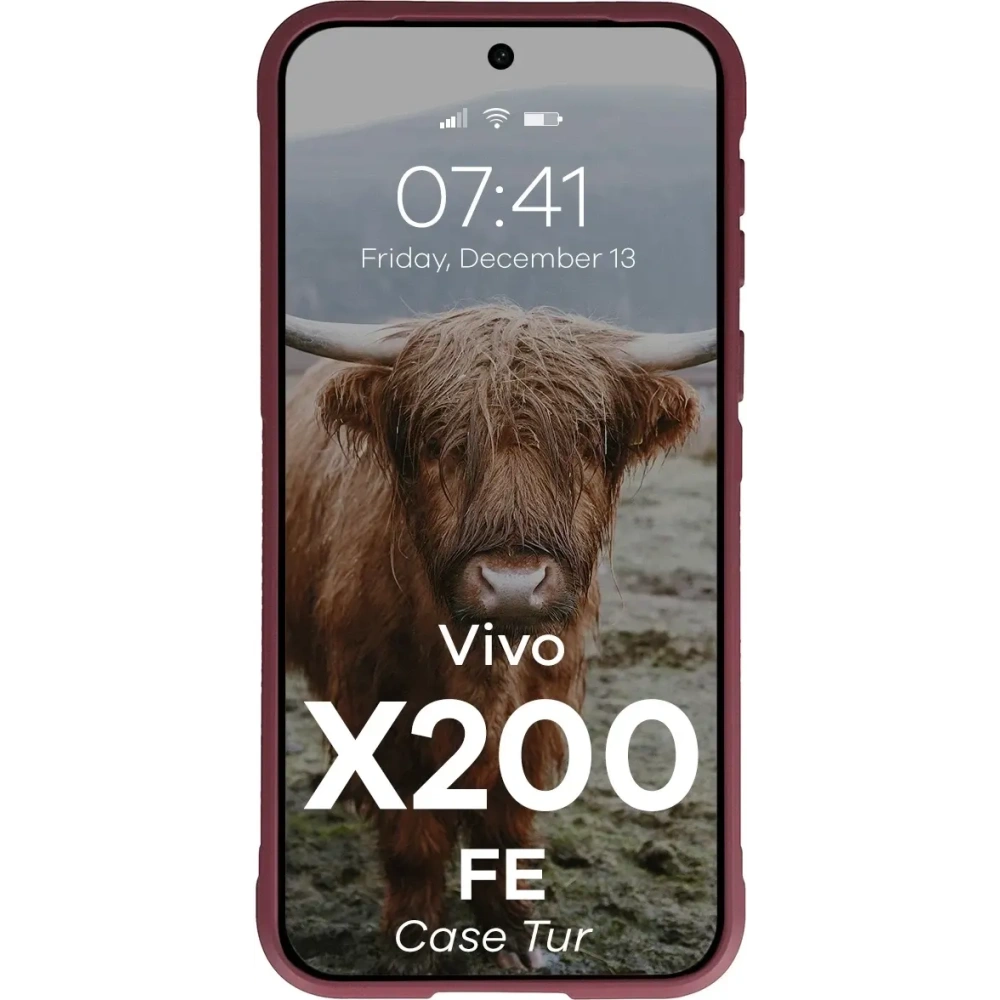Pancerne etui Bizon Case Tur do Vivo X200 FE burgundowe