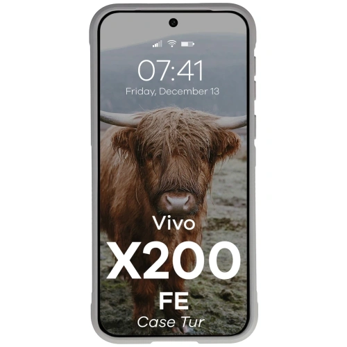 Pancerne etui Bizon Case Tur do Vivo X200 FE jasnoszare
