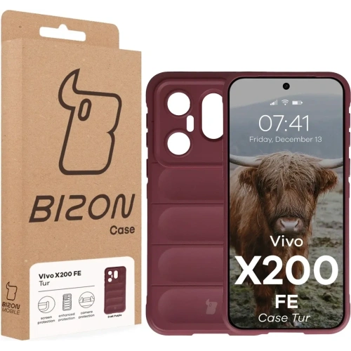 Pancerne etui Bizon Case Tur do Vivo X200 FE burgundowe