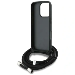Karl Lagerfeld Crossbody Model cu Textură Granulată și Logo pentru Apple iPhone 16 Pro negru