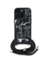 Etui Karl Lagerfeld Crossbody Grained Pattern & Logo do Apple iPhone 16 Pro Max czarny