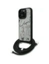 Etui Karl Lagerfeld Crossbody Grained Pattern & Logo do Apple iPhone 16 Pro Max szary