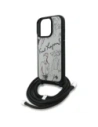 Etui Karl Lagerfeld Crossbody Grained Pattern & Logo do Apple iPhone 16 Pro Max szary
