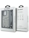 Etui Karl Lagerfeld Crossbody Grained Pattern & Logo do Apple iPhone 16 Pro Max szary