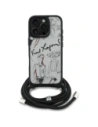 Etui Karl Lagerfeld Crossbody Grained Pattern & Logo do Apple iPhone 16 Pro szary