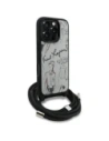 Etui Karl Lagerfeld Crossbody Grained Pattern & Logo do Apple iPhone 16 Pro szary