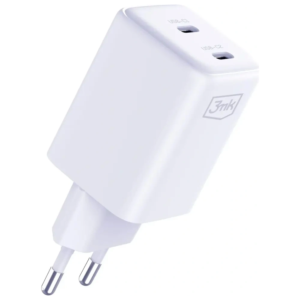 Ładowarka sieciowa 3MK Hyper Charger PD 45W GaN QC4+ PPS 2C Super-Fast Charge 2.0 biały