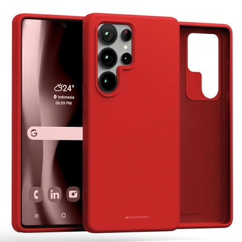 Etui Mercury Pure MagSafe Silicone do Samsung Galaxy S25 Ultra czerwony
