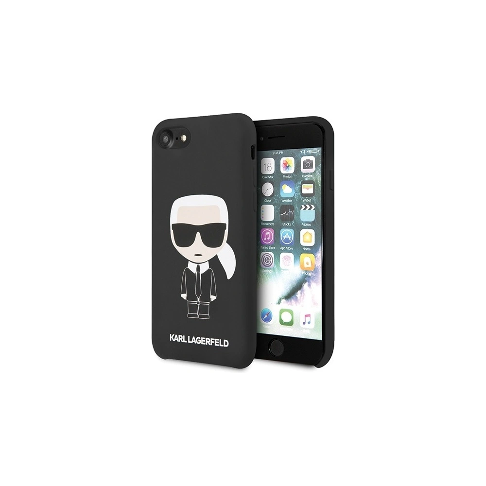 Hurtownia GSM - Etui Karl Lagerfeld KLHCI8SLFKBK Apple iPhone SE 2022/SE 2020/8/7 hardcase černý/black Silicone Iconic - KLD302BLK - {ean13} - Hurt