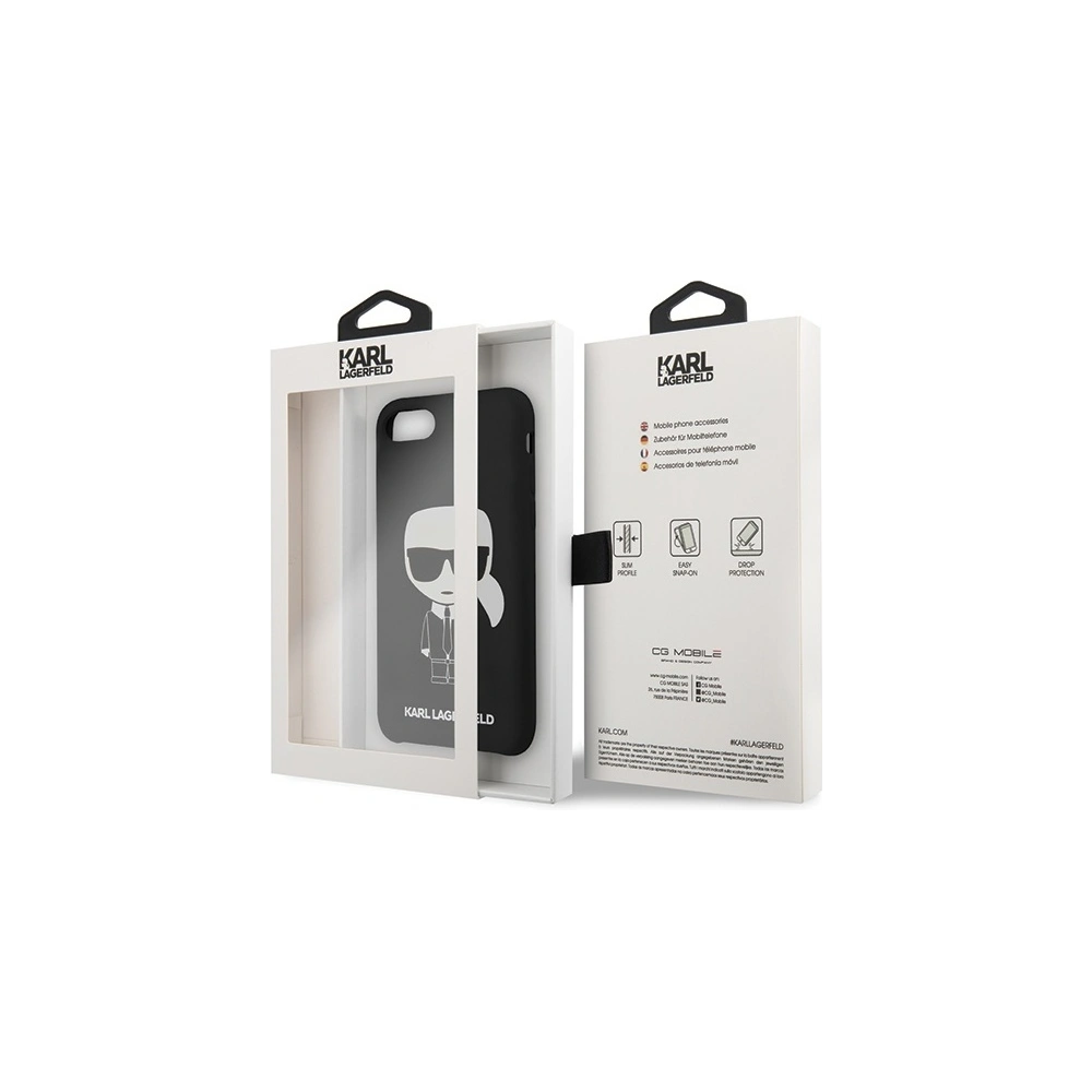 Hurtownia GSM - Etui Karl Lagerfeld KLHCI8SLFKBK Apple iPhone SE 2022/SE 2020/8/7 hardcase černý/black Silicone Iconic - KLD302BLK - {ean13} - Hurt
