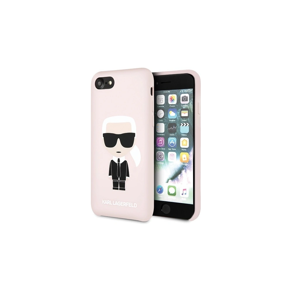 Hurtownia GSM - Etui Karl Lagerfeld KLHCI8SLFKPI Apple iPhone SE 2022/SE 2020/8/7 hardcase jasně růžový/light pink Silicone Iconic - KLD303PNK - {ean13} - Hurt