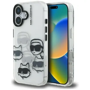 Etui Karl Lagerfeld IML Multi K&C Head Pattern do Apple iPhone 16 przezroczysty