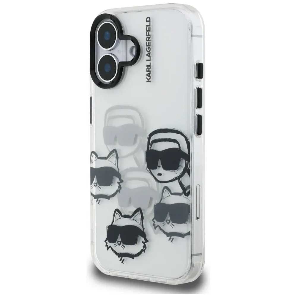 Etui Karl Lagerfeld IML Multi K&C Head Pattern do Apple iPhone 16 przezroczysty