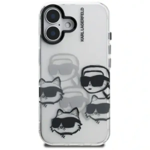 Etui Karl Lagerfeld IML Multi K&C Head Pattern do Apple iPhone 16 przezroczysty