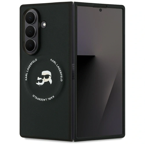 Etui Karl Lagerfeld Karl&Choupette Logo MagSafe do Samsung Galaxy Z Fold7 czarny