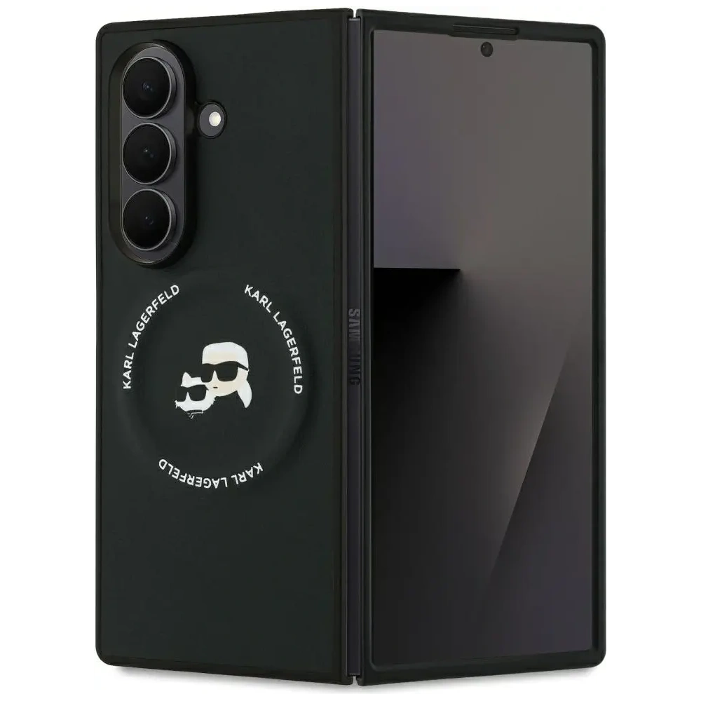 Etui Karl Lagerfeld Karl&Choupette Logo MagSafe do Samsung Galaxy Z Fold7 czarny