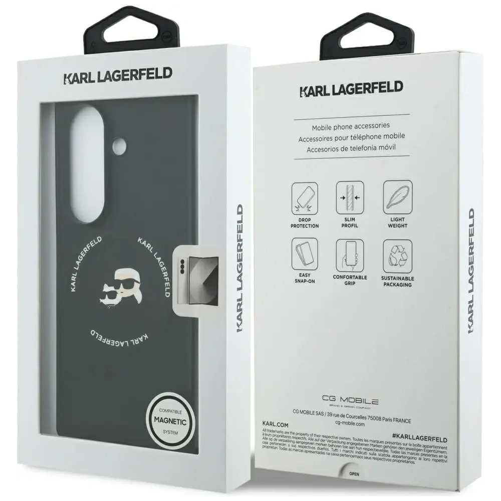 Etui Karl Lagerfeld Karl&Choupette Logo MagSafe do Samsung Galaxy Z Fold7 czarny