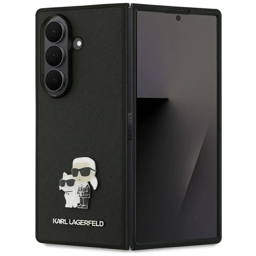 Etui Karl Lagerfeld Saffiano Karl&Choupette Pin do Samsung Galaxy Z Fold7 czarny