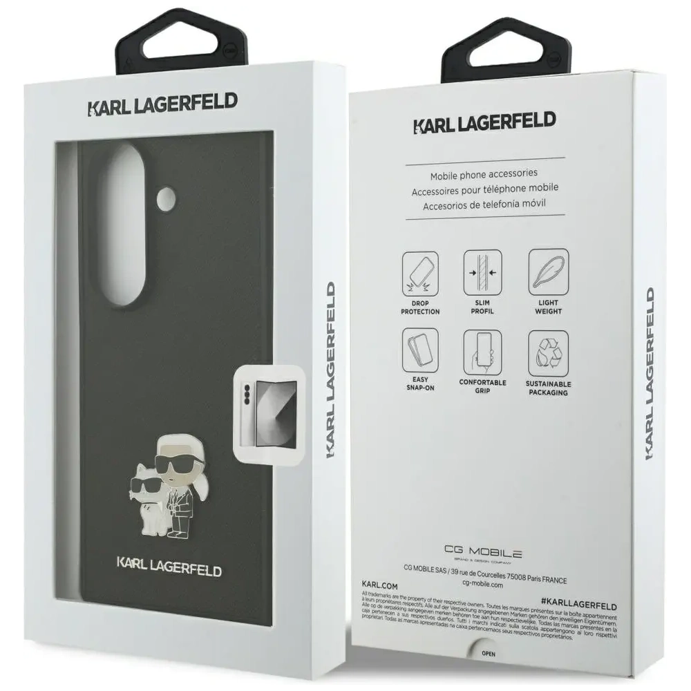 Etui Karl Lagerfeld Saffiano Karl&Choupette Pin do Samsung Galaxy Z Fold7 czarny