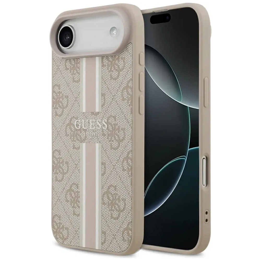 Etui Guess 4G Printed Stripes MagSafe do Apple iPhone 17 Air różowy