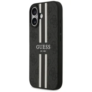 Etui Guess 4G Printed Stripes MagSafe do Apple iPhone 17 czarny