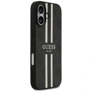 Etui Guess 4G Printed Stripes MagSafe do Apple iPhone 17 czarny