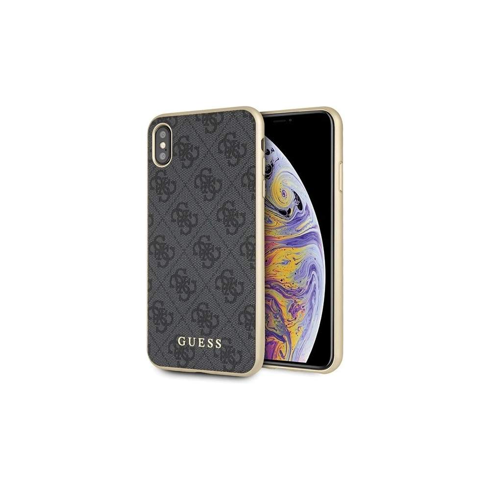 Hurtownia GSM - Etui Guess GUHCI65G4GG iPhone XS Max šedé/grey tvrdý kryt 4G Collection - GUE536GRY - {ean13} - Hurt