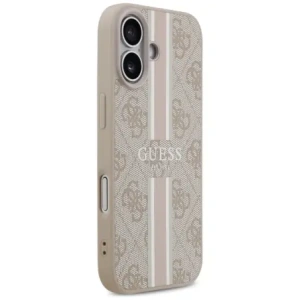 Etui Guess 4G Printed Stripes MagSafe do Apple iPhone 17 różowy
