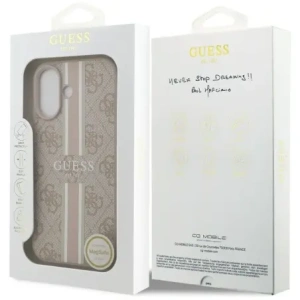 Etui Guess 4G Printed Stripes MagSafe do Apple iPhone 17 różowy