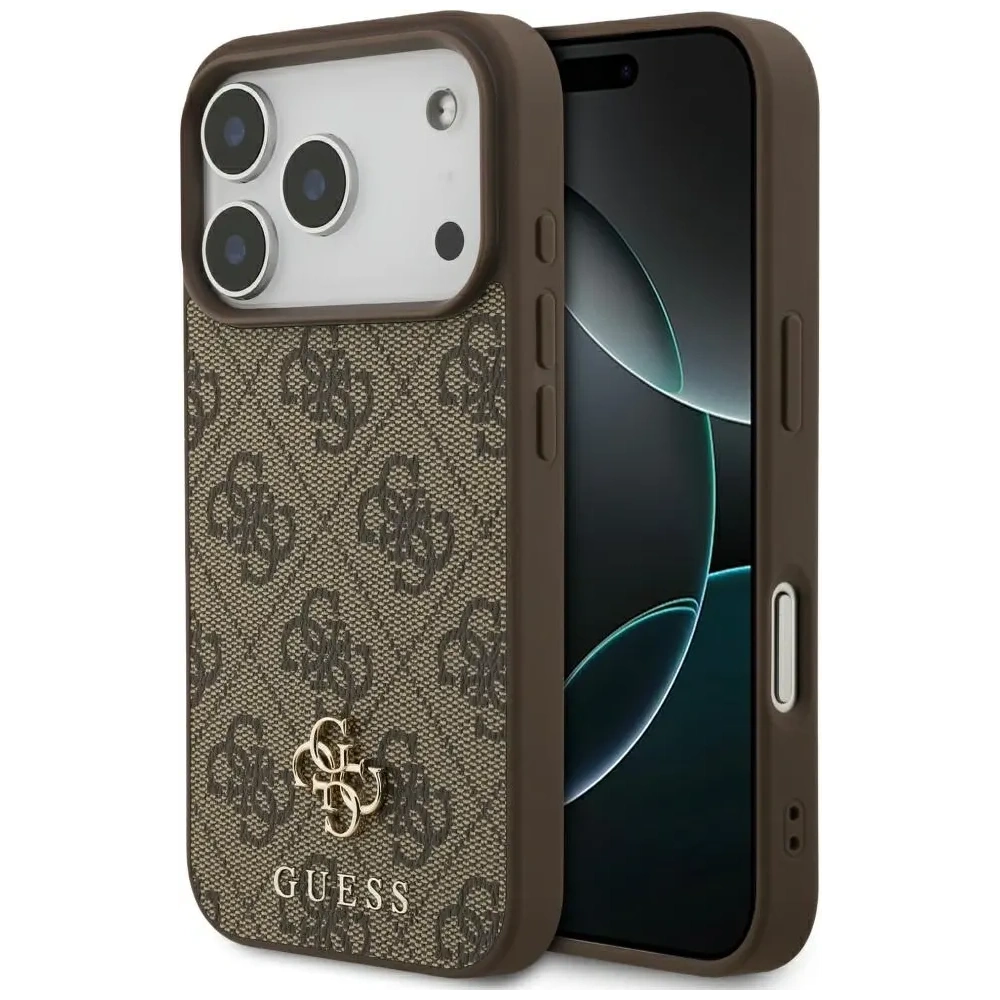 Etui Guess 4G Small Classic Logo MagSafe do Apple iPhone 17 Pro brązowy