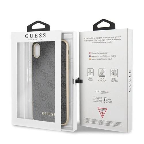 Etui Guess GUHCI65G4GG iPhone XS Max szary/grey hard case 4G Collection