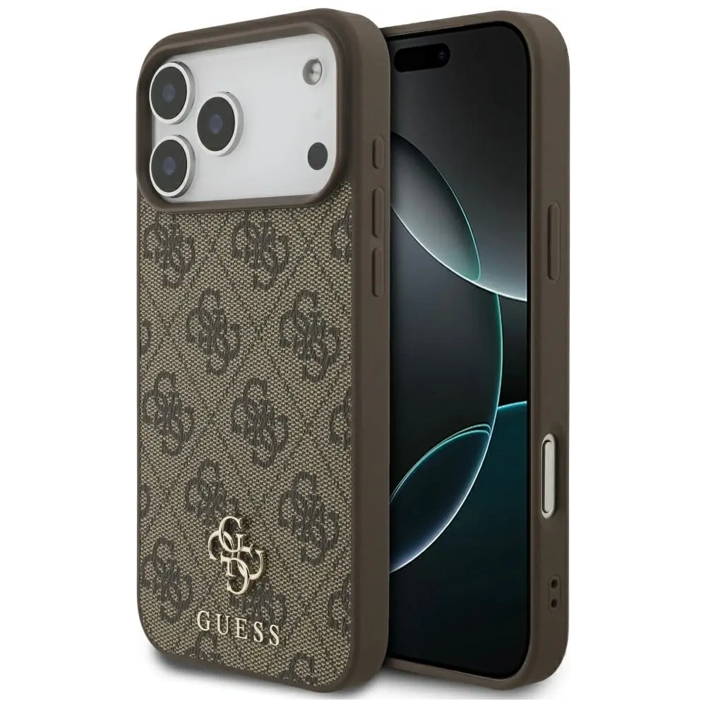 Etui Guess 4G Small Classic Logo MagSafe do Apple iPhone 17 Pro Max brązowy