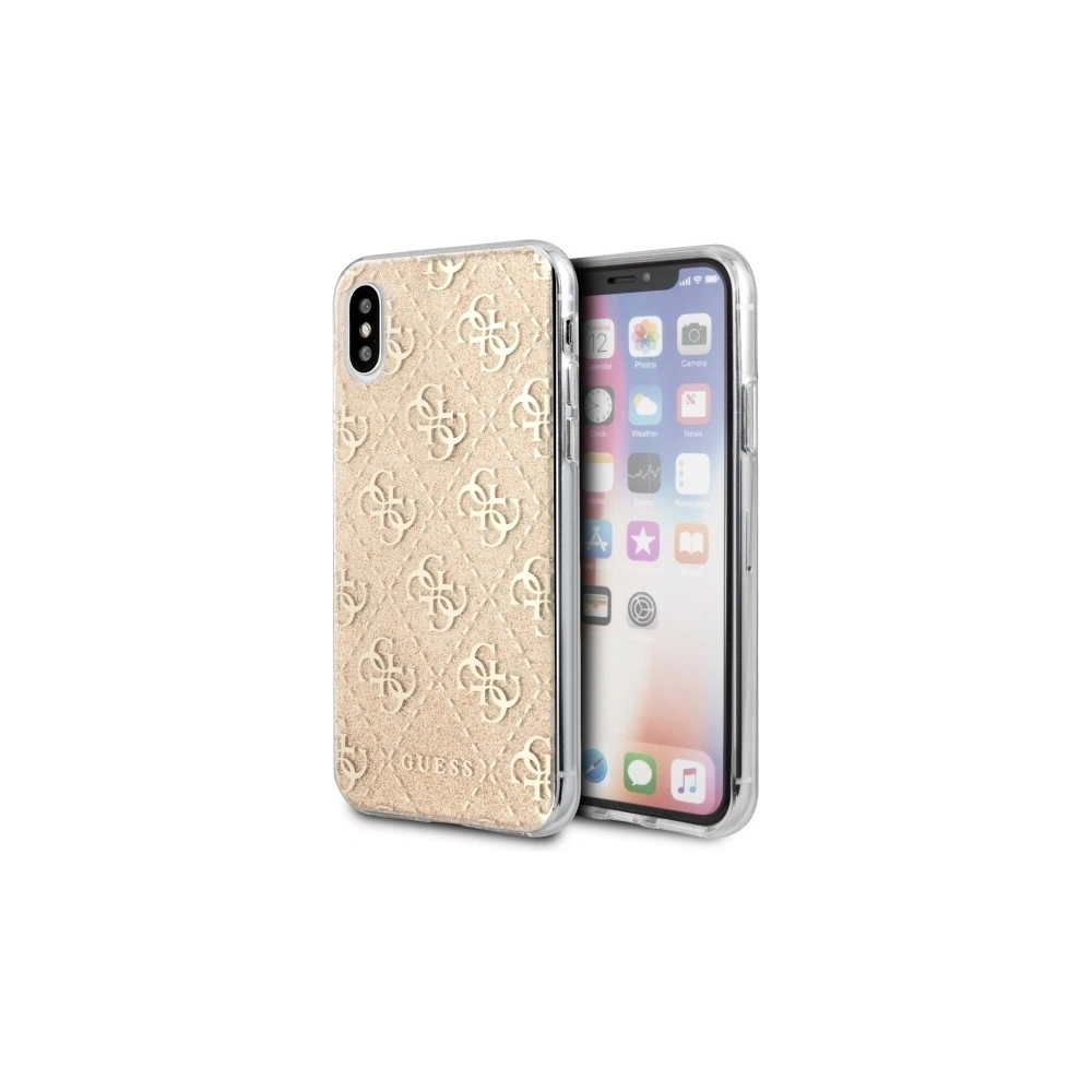 Hurtownia GSM - Etui Guess GUHCI65PCU4GLGO iPhone XS Max zlatý/gold tvrdý kryt 4G Glitter - GUE537GLD - {ean13} - Hurt