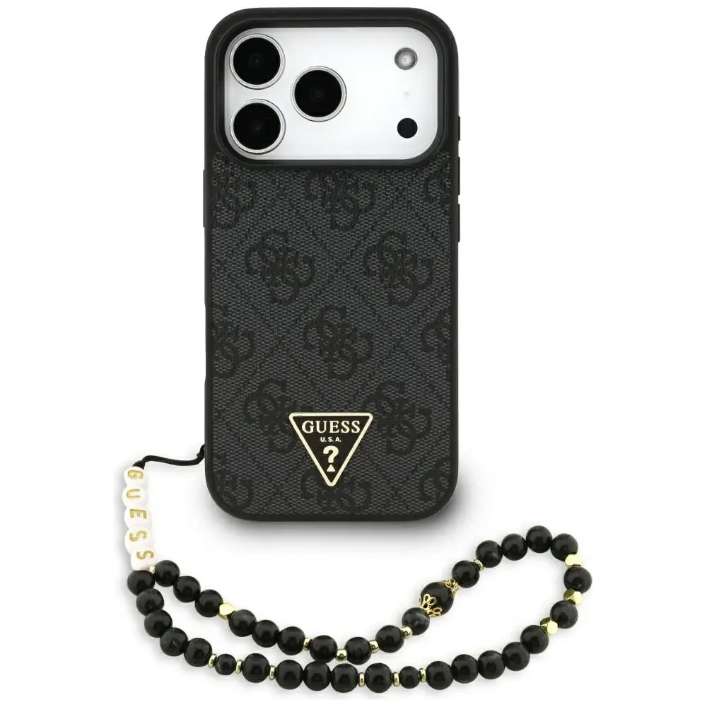 Etui Guess 4G Strap Triangle Logo MagSafe do Apple iPhone 17 Pro czarny