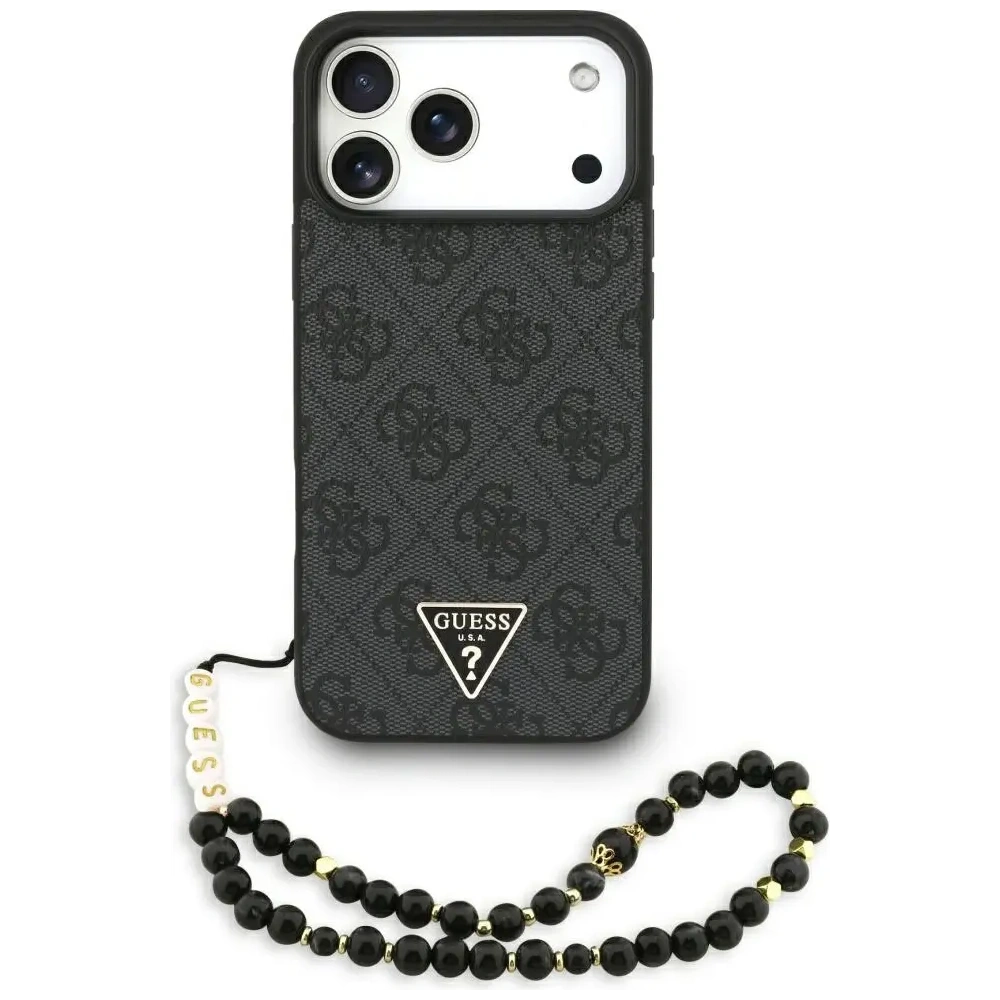 Etui Guess 4G Strap Triangle Logo MagSafe do Apple iPhone 17 Pro Max czarny