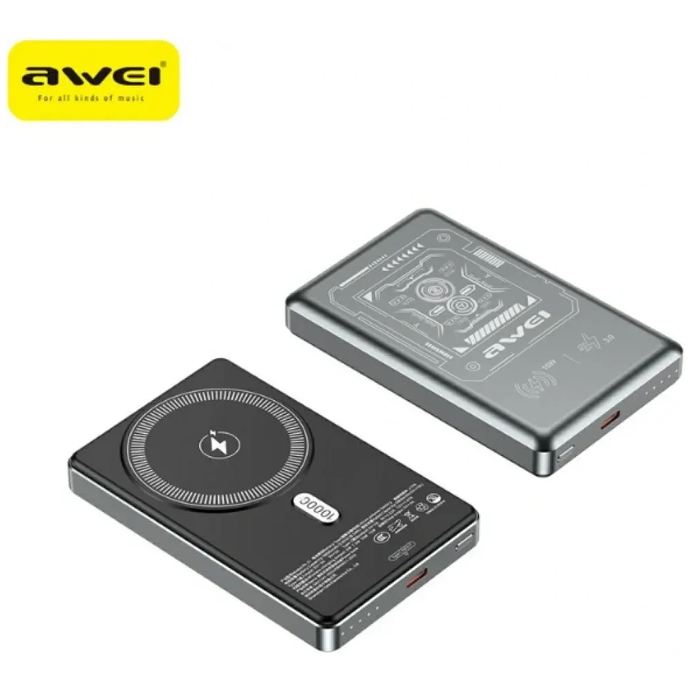 Powerbank AWEI PA-31 10000mAh 20W MagSafe szary