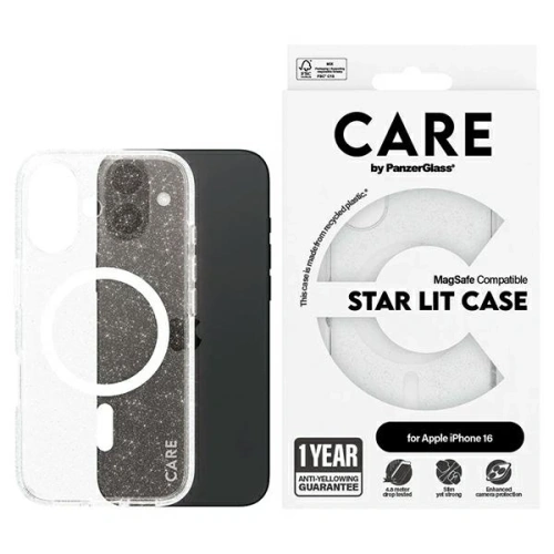 Etui CARE by PanzerGlass Flagship Star Lit Case MagSafe do Apple iPhone 16 biały