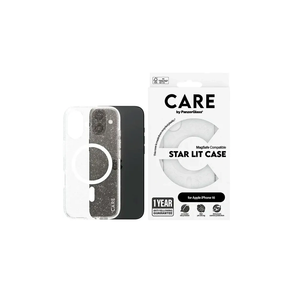 Etui CARE by PanzerGlass Flagship Star Lit Case MagSafe do Apple iPhone 16 biały
