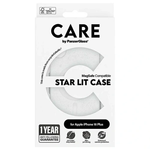 Etui CARE by PanzerGlass Flagship Star Lit Case MagSafe do Apple iPhone 16 Plus biały